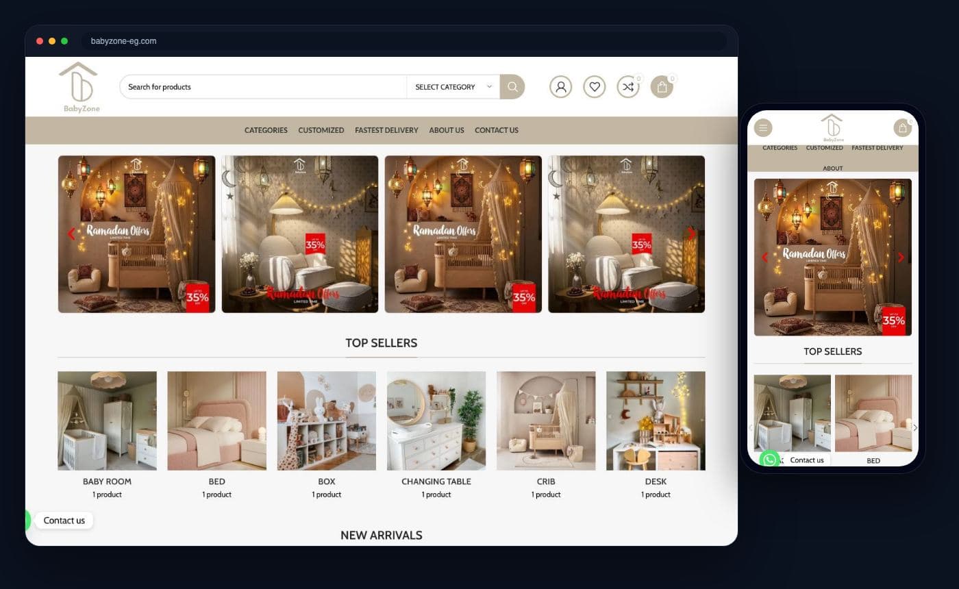Baby Zone EG on desktop and mobile