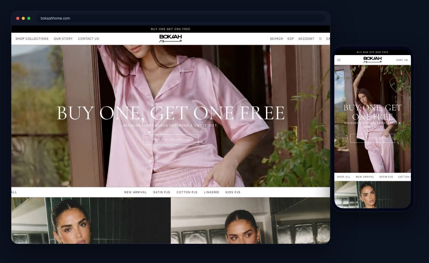 Bokaah Home on desktop and mobile