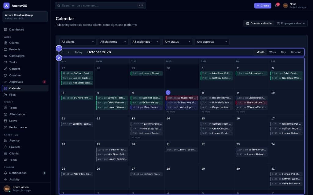 Marketing Agency System — Calendar