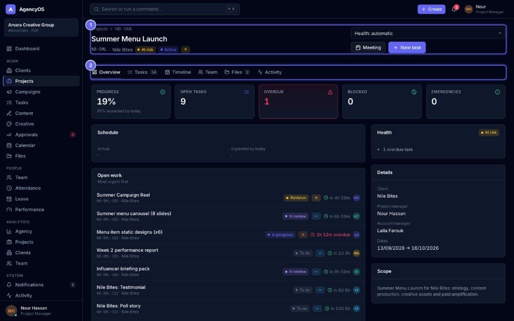 Marketing Agency System — Project detail
